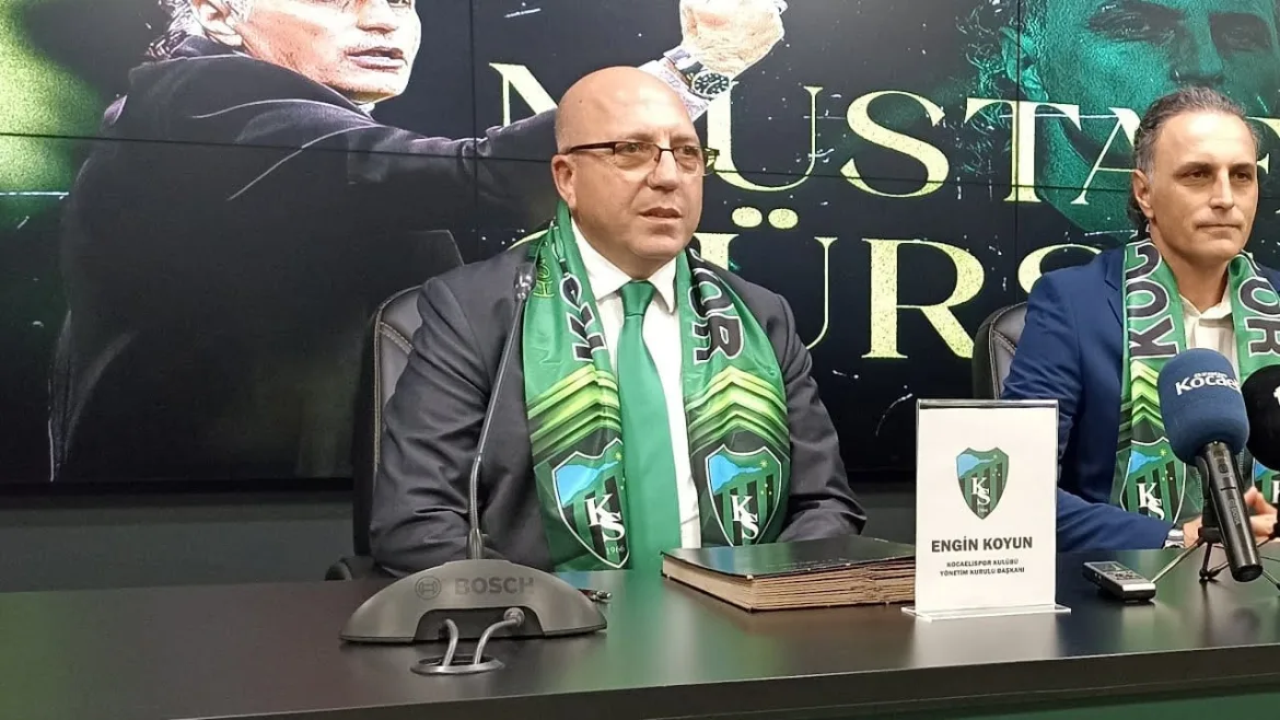 Kocaelispor Başkanı Engin Koyun, yeni Teknik Direktör Mustafa Gürsel’in imza töreninde konuştu 20 Şubat 2024 | Özgür Kocaeli