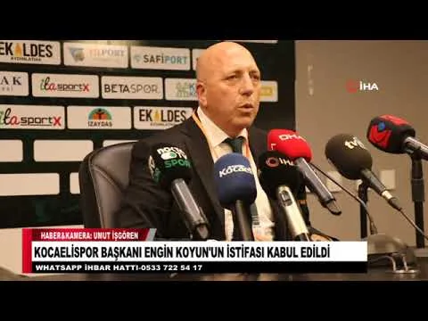 KOCAELİSPOR BAŞKANI ENGİN KOYUN’UN İSTİFASI KABUL EDİLDİ 20 Mart 2024 | tv41