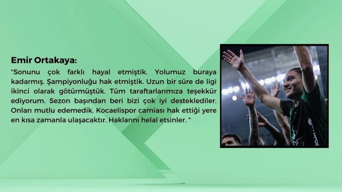 Emir Ortakaya, Kocaelispor’a veda etti. Helallik istedi! 17 Mayıs 2024 | Kocaeli TV