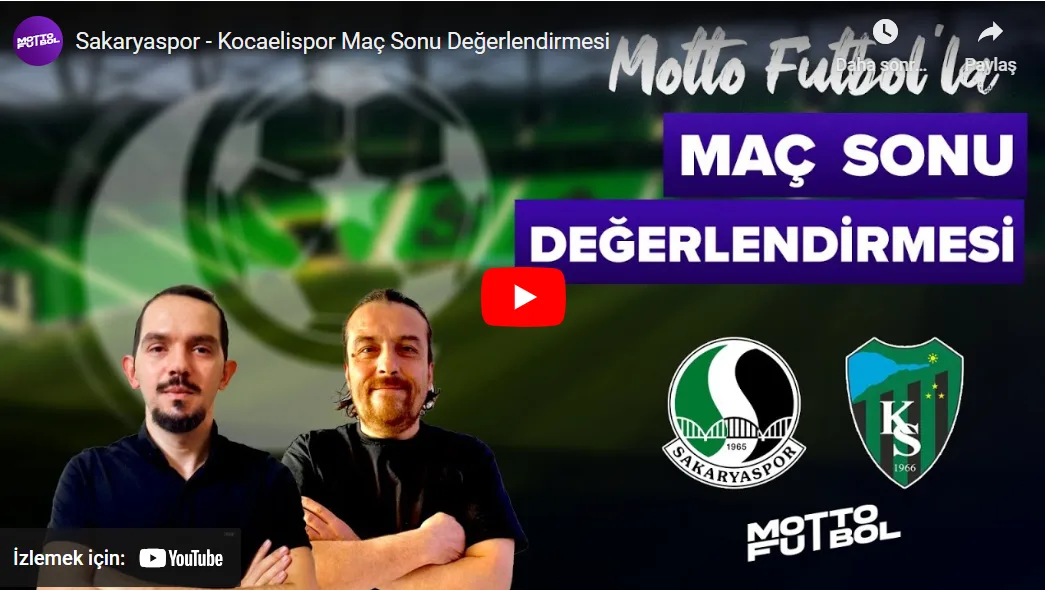 Sakaryaspor – Kocaelispor Maç Sonu Değerlendirmesi 10 Kasım 2024 | Motto Futbol