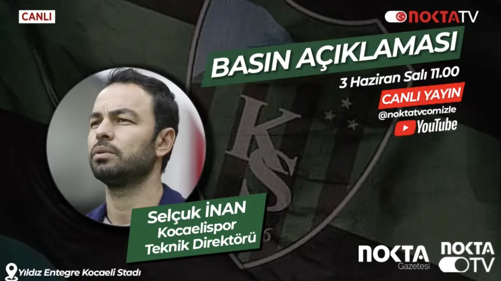 Kocaelispor Teknik Direktörü Selçuk İnan İmza Töreni 3 Haziran 2025 | Nokta TV