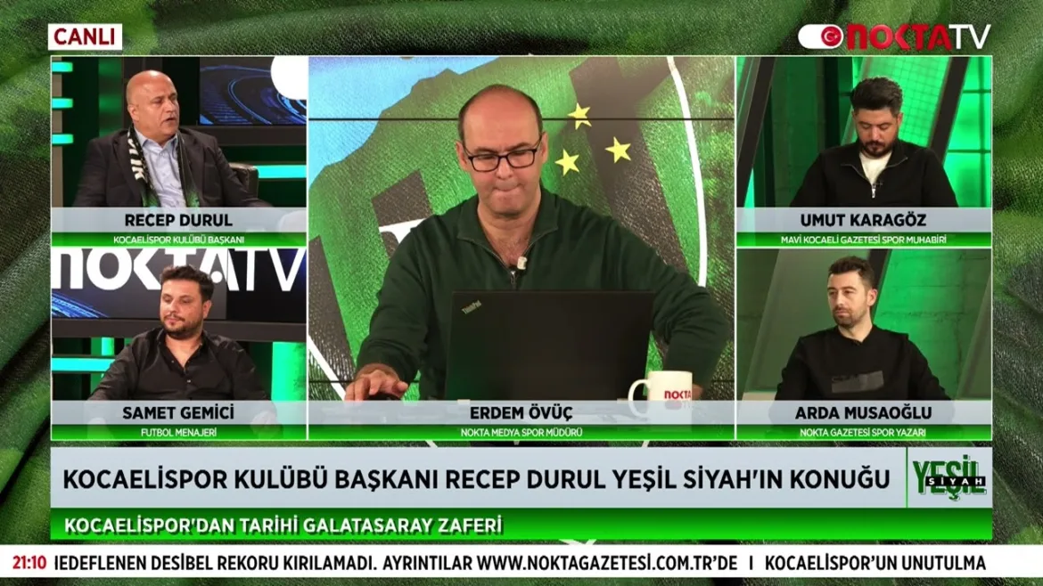 Konuk: Kocaelispor Başkanı Recep Durul | Erdem Övüç İle Yeşil Siyah 10 Kasım 2025 | Nokta TV