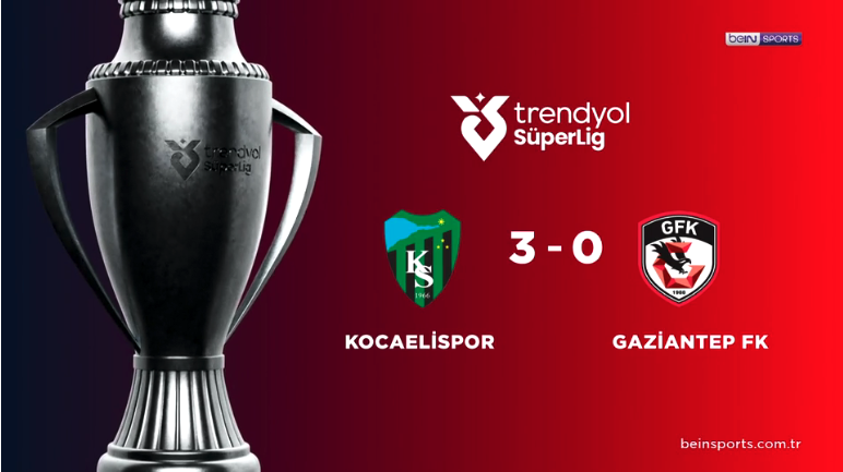 ÖZET | Kocaelispor 3-0 Gaziantep FK 15 Şubat 2026 @beINSports