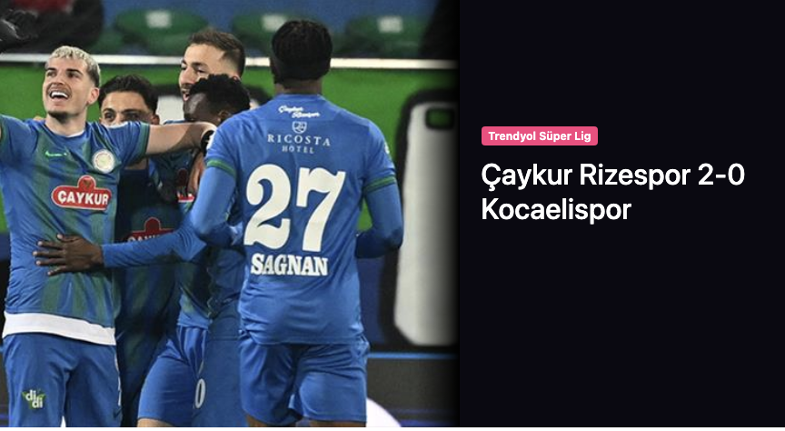 Çaykur Rizespor 2-0 Kocaelispor 20 Şubat 2026 @beINSports